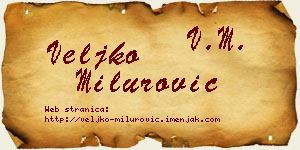 Veljko Milurović vizit kartica